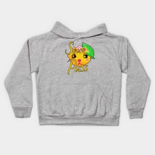 Sourpuss, a girly but sour pussycat. Gift for girlfriend Kids Hoodie